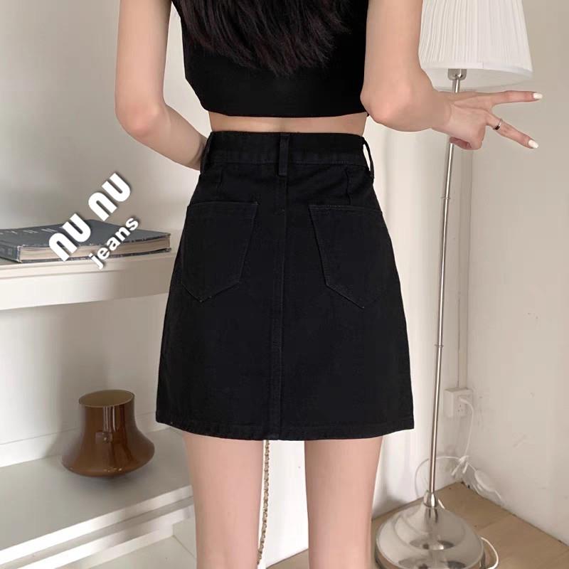 顯瘦高腰A字裙/短裙/褲裙/牛仔裙/黑色裙子/迷你裙/A字短裙/牛仔褲裙/高腰裙/高腰牛仔裙.NN.476.407-細節圖8