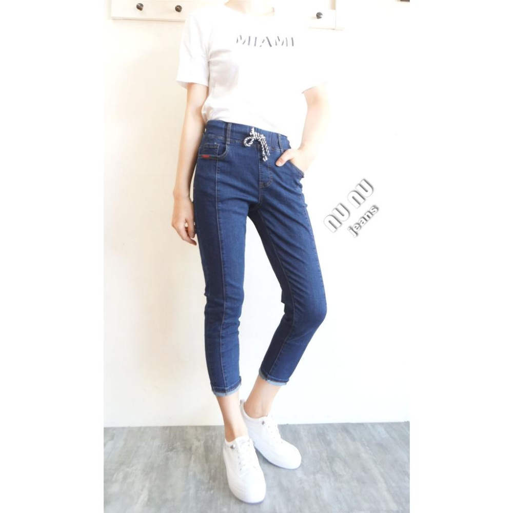 S~2L小中大尺碼七分褲/素面顯瘦車線/七分牛仔褲/牛仔七分褲/修身褲子/女生褲子/中高腰牛仔褲NN.366.605-細節圖5