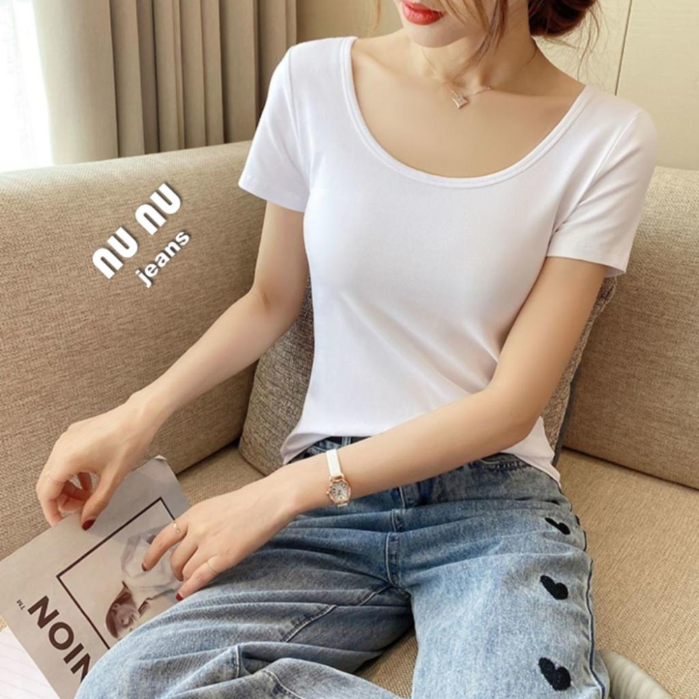 素面超彈力 透氣圓領 莫代爾上衣 莫代爾棉 短袖T恤 素T 大學T 打底衫 短T 棉T 棉質T恤 吸濕排汗上衣.睡衣-細節圖6