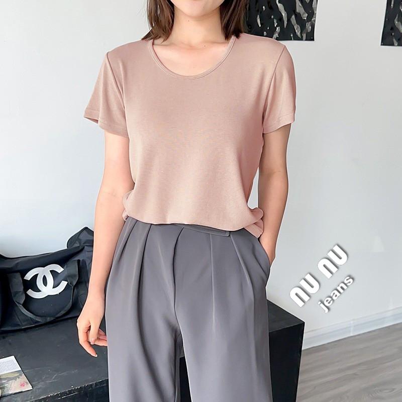 素面超彈力 透氣圓領 莫代爾上衣 莫代爾棉 短袖T恤 素T 大學T 打底衫 短T 棉T 棉質T恤 吸濕排汗上衣.睡衣-細節圖7