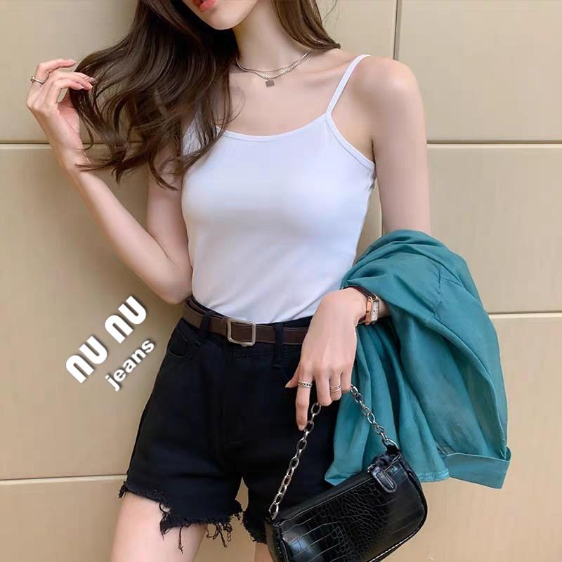 夏日百搭/素色/細肩帶背心/細肩帶上衣/打底衣/ins/外穿內搭/百搭上衣/無袖上衣/無袖背心/女裝/女生上衣-細節圖6