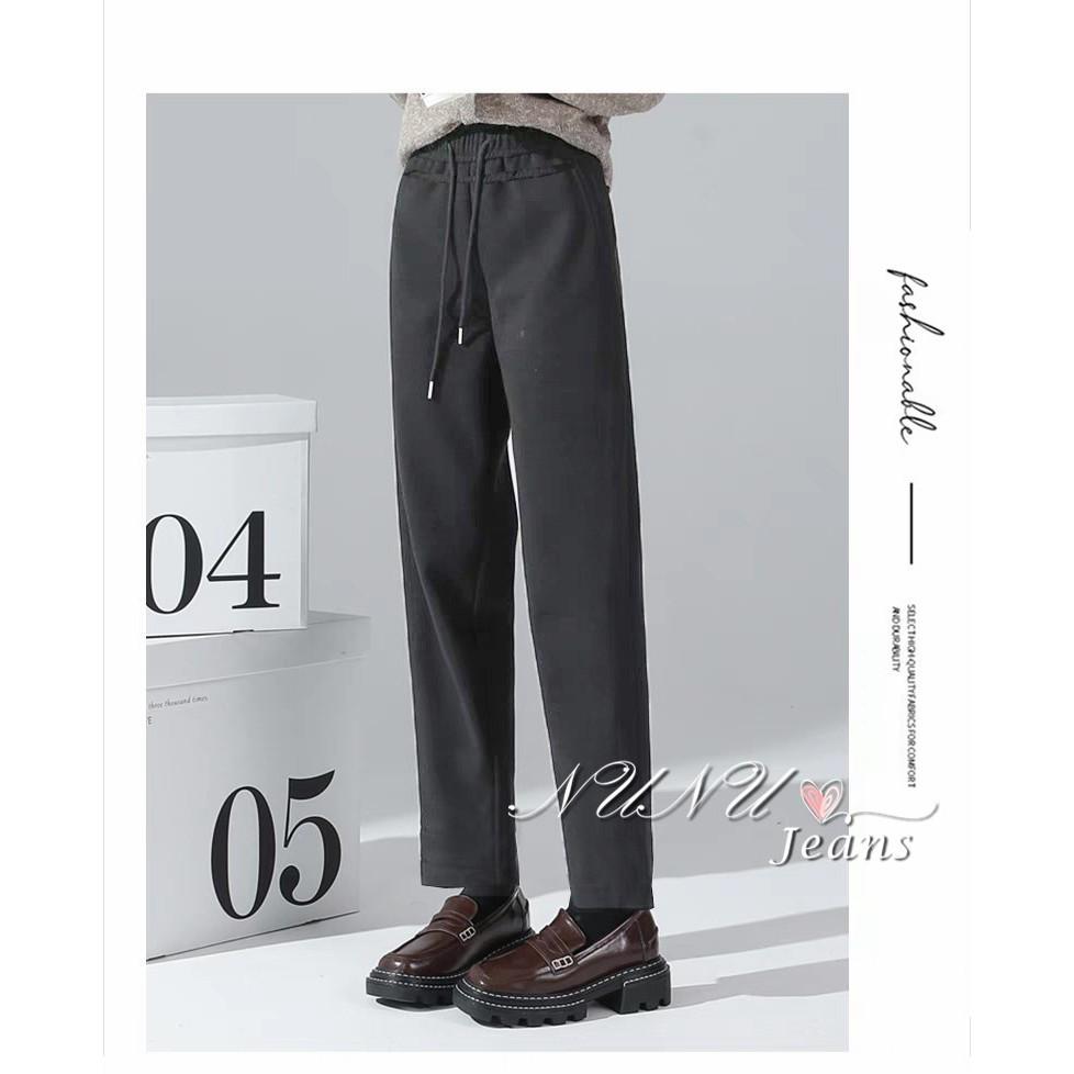 日系斜紋毛呢直筒褲 休閒長褲 老爺褲 哈倫褲 休閒褲 冬天褲子 女長褲 保暖褲 保暖長褲.367.132-細節圖3