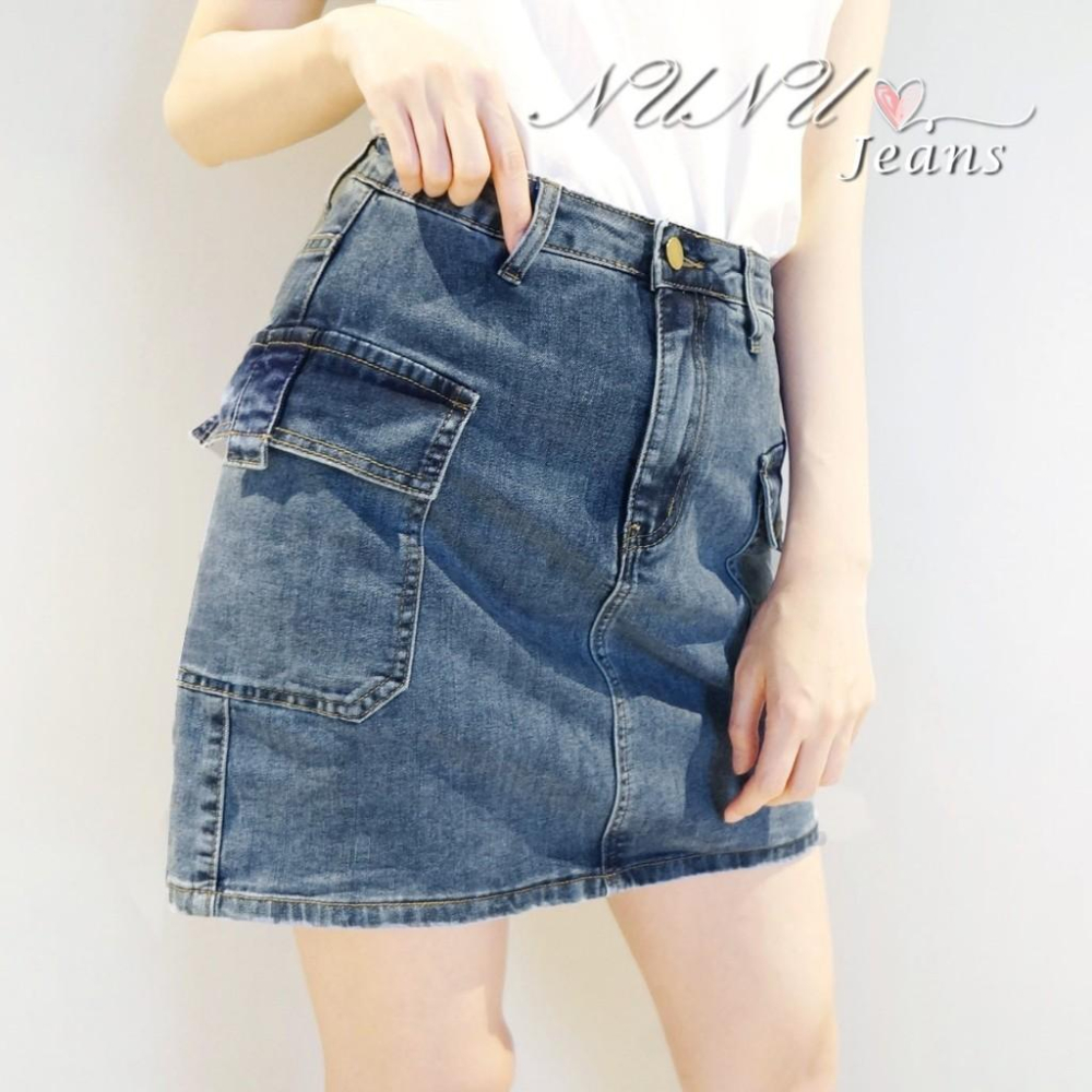 歐美時尚風/牛仔裙/牛仔短裙/工袋裙/工裝裙/工作裙/牛仔褲裙/A字裙/迷你裙/牛仔裙/A字牛仔裙學院風.137.172-細節圖4