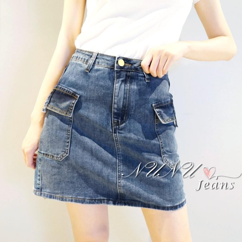 歐美時尚風/牛仔裙/牛仔短裙/工袋裙/工裝裙/工作裙/牛仔褲裙/A字裙/迷你裙/牛仔裙/A字牛仔裙學院風.137.172-細節圖6