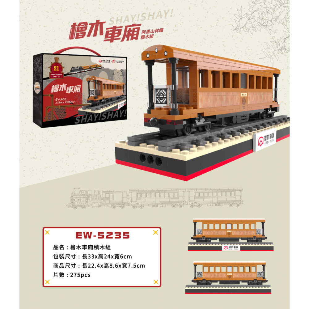 SHAY21檜木車廂-阿里山林鐵-細節圖2