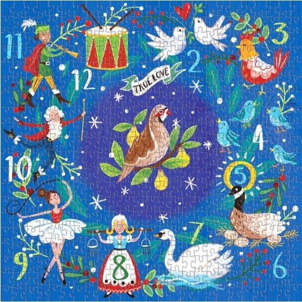 [現貨]【拼圖】Galison 500片| 聖誕花環 12 Days Wreath 500 Piece Puzzle-細節圖4