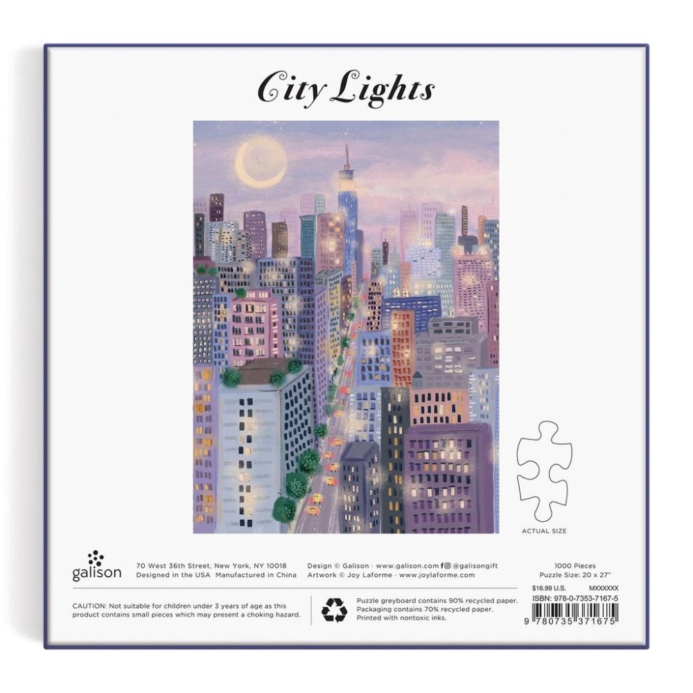 [現貨]【拼圖】Galison 1000片| 城市之光 Joy Laforme City Lights-細節圖2