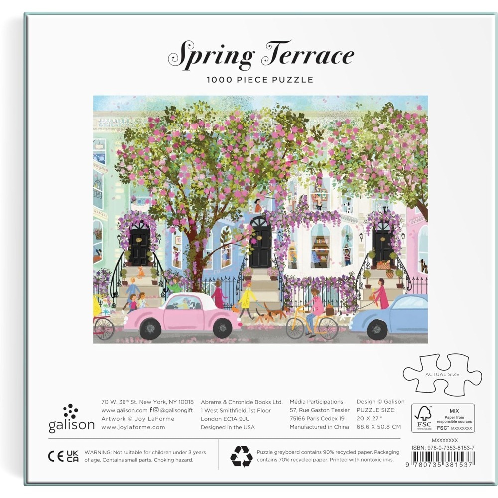 [現貨]【拼圖】Galison 1000片| 春日窗景 Joy Laforme Springtime Terrace-細節圖3
