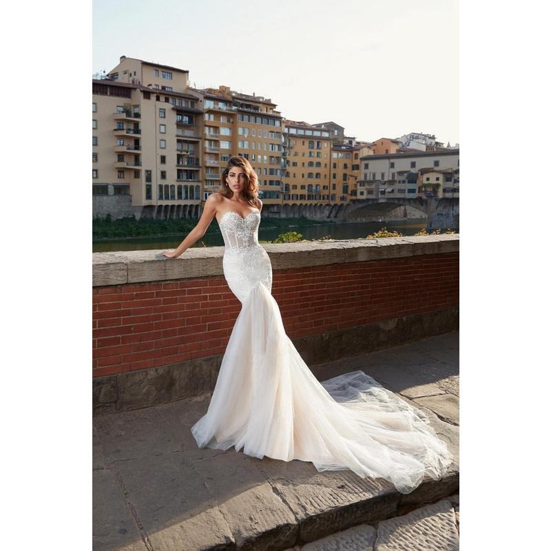 小個子主婚紗2023新款新娘顯瘦抹胸女魚拖尾蕾絲抹胸公主結婚禮服-細節圖5