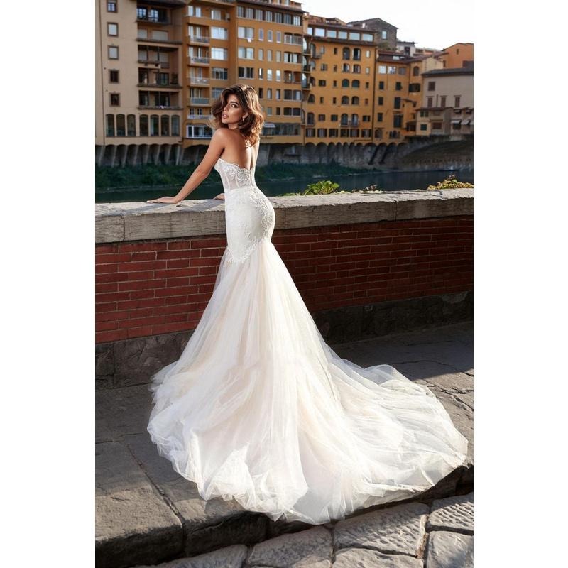 小個子主婚紗2023新款新娘顯瘦抹胸女魚拖尾蕾絲抹胸公主結婚禮服-細節圖7