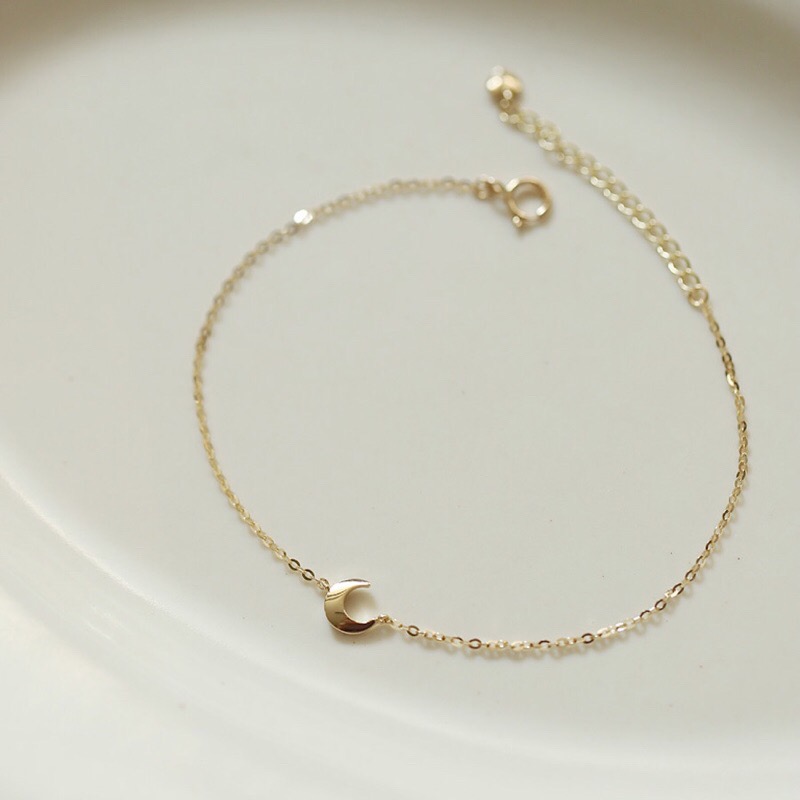 現貨秒出❗️S925純銀鍍K金 亮面小月亮手鍊 月亮手鍊 閨蜜手鍊-細節圖6