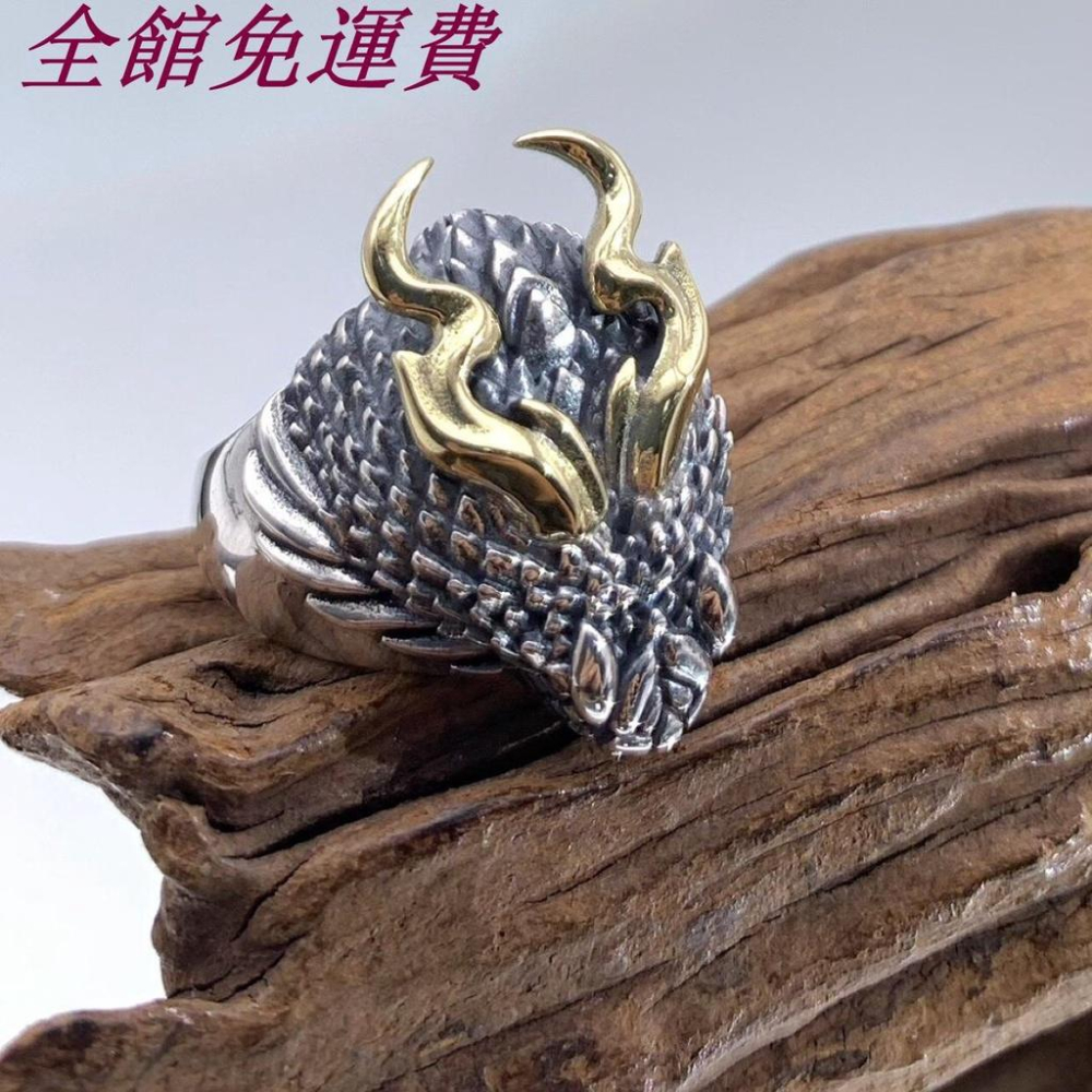 新款個性蛟龍男士開口戒指霸氣龍蛇指環單身戒復古飾品泰銀潮-細節圖6