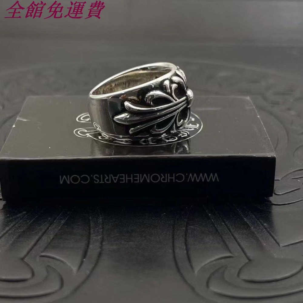 CH潮牌朋克克羅伈戒指高版925純銀中號守護者男女復古做舊對戒ins-細節圖5