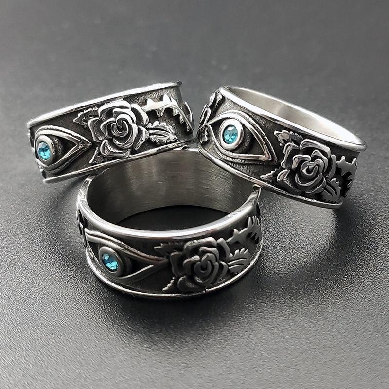荷魯斯之眼戒指男潮朋克高級感小眾設計玫瑰藤蔓指環女復古冷淡風-細節圖3