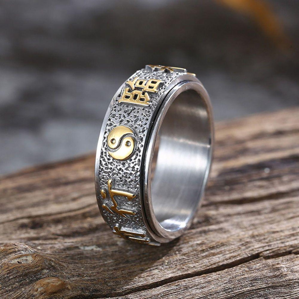 網紅戒指潮男指環可轉動食指戒鈦鋼防水不掉色裝飾品百搭潮流款式-細節圖3