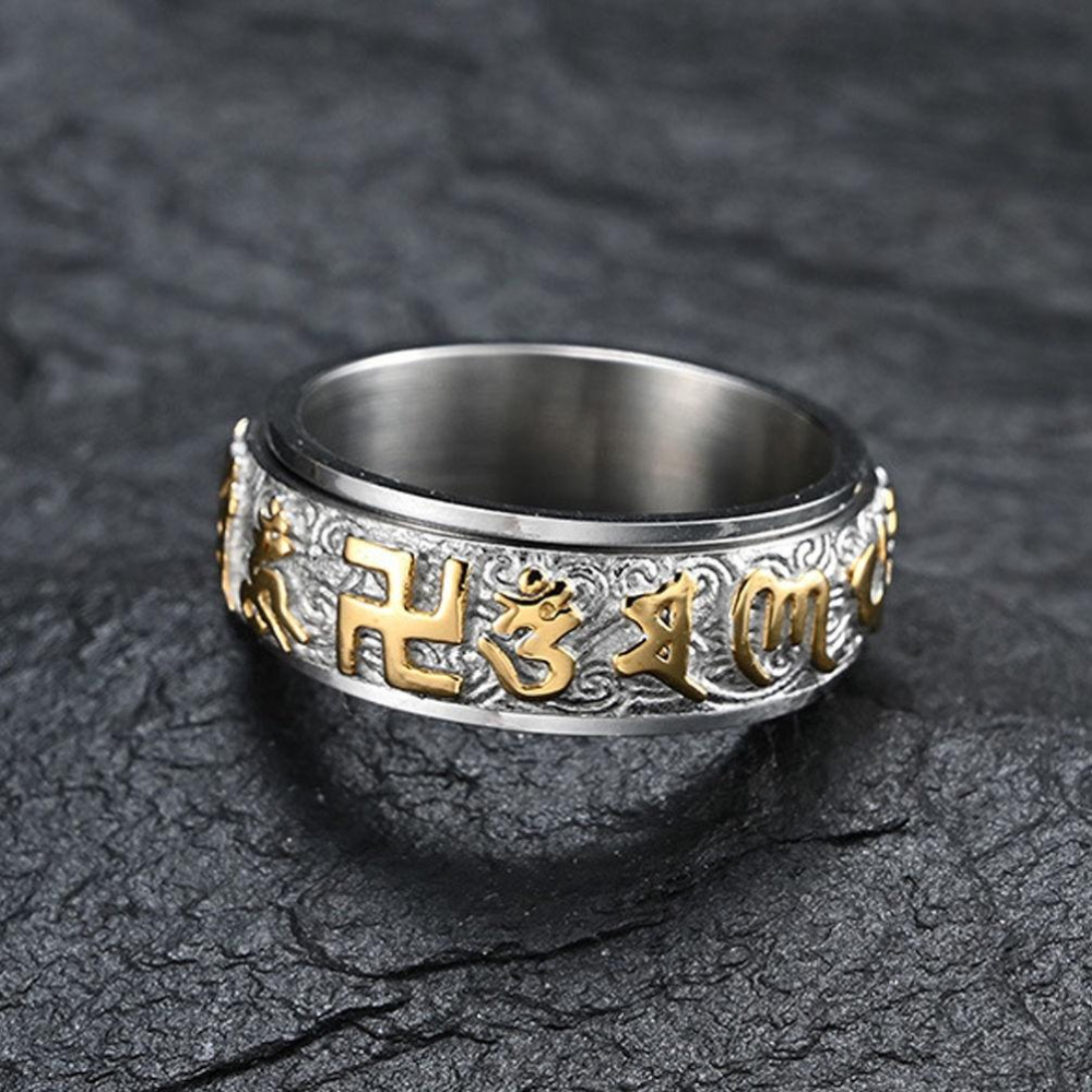 網紅戒指潮男指環可轉動食指戒鈦鋼防水不掉色裝飾品百搭潮流款式-細節圖4