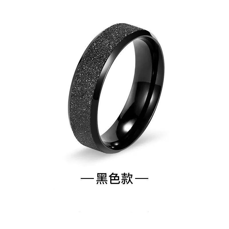 潮流藍色戒指男原創小眾設計磨砂指環極簡個性男生戒指食指裝飾品-細節圖8