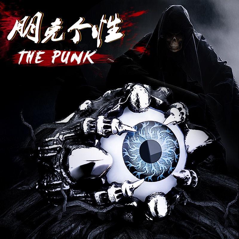 狂飾風 霸氣個性惡魔之眼戒指男潮復古骷髏指環鈦鋼立體浮雕設計-細節圖6