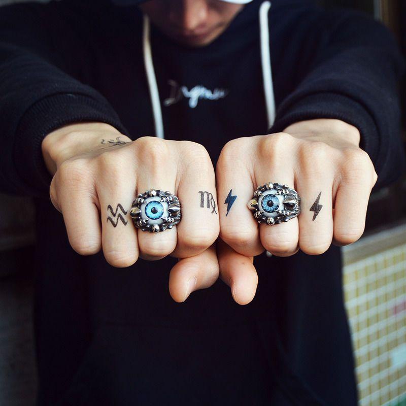 狂飾風 霸氣個性惡魔之眼戒指男潮復古骷髏指環鈦鋼立體浮雕設計-細節圖8