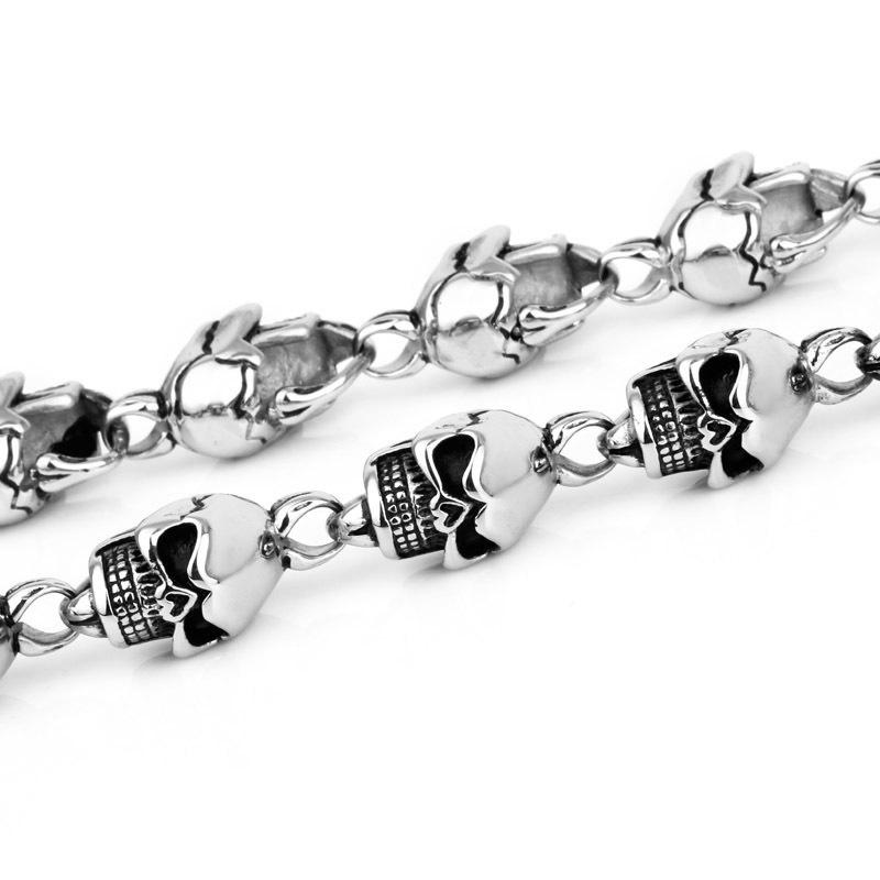 爆款>>歐美霸氣個性時尚骷髏頭朋克風男款項鏈-細節圖4