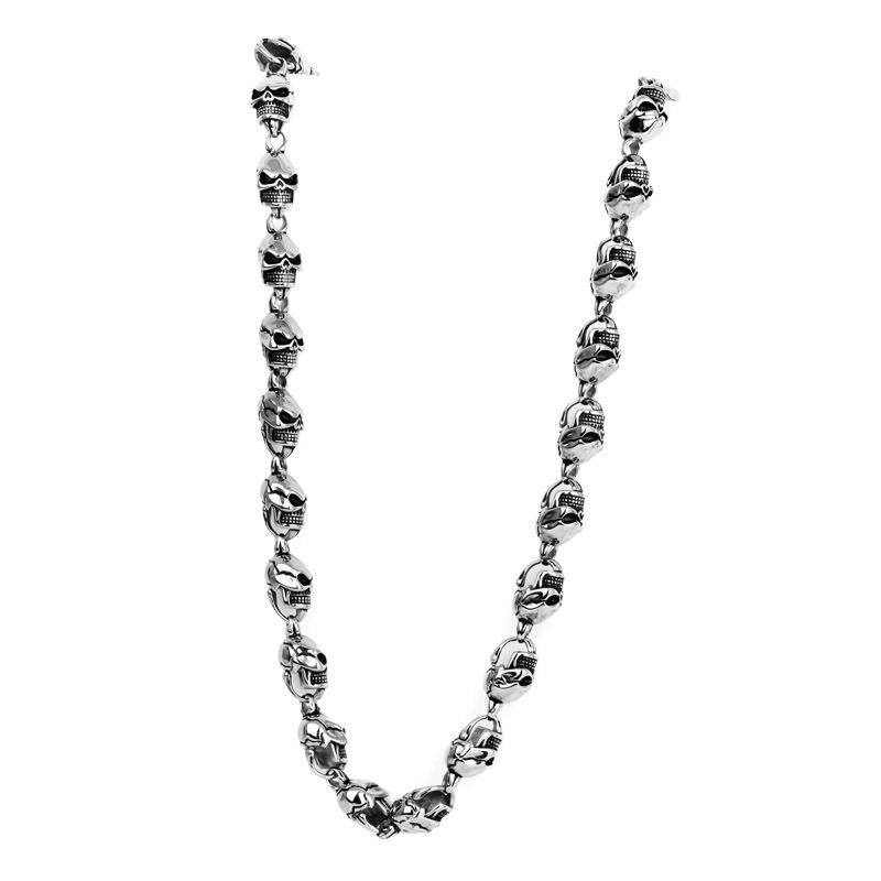 爆款>>歐美霸氣個性時尚骷髏頭朋克風男款項鏈-細節圖5