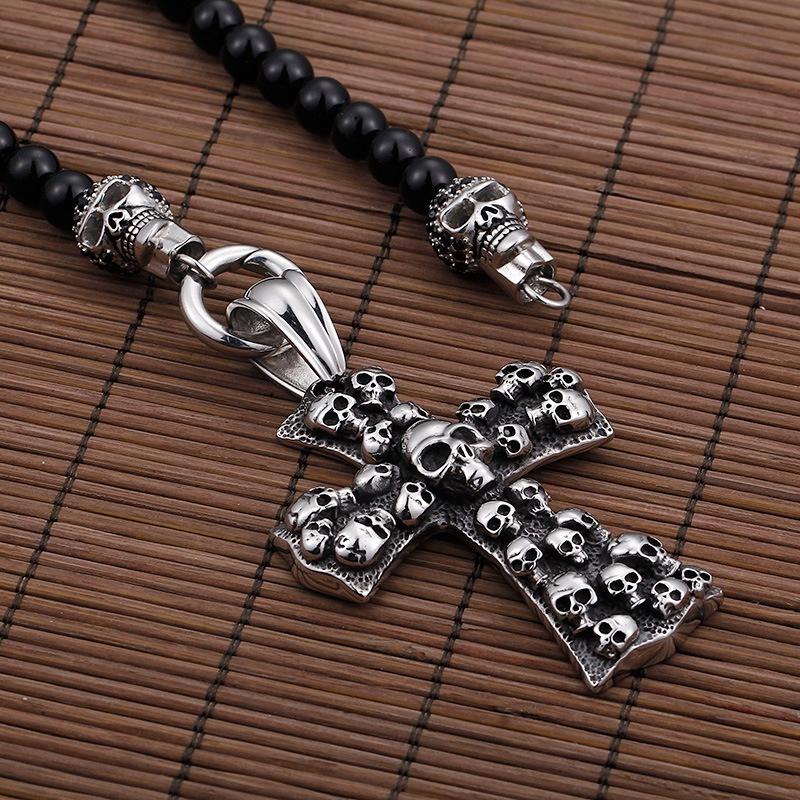 爆款>>貨源歐美時尚個性朋克復古骷髏頭項鏈 男女毛衣鏈-細節圖3