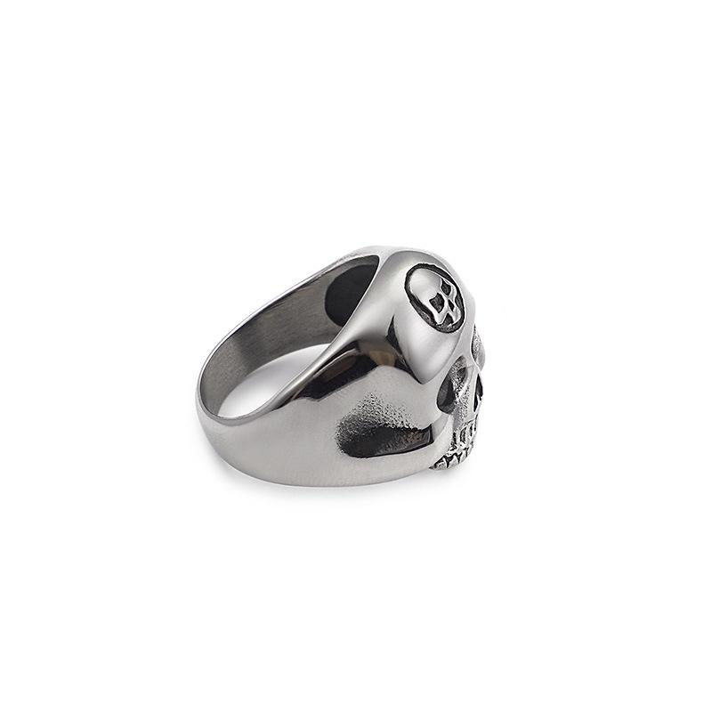 爆款>>歐美夸張戒指 復古時尚潮流骷髏頭戒指 男士百搭不銹鋼飾品-細節圖2