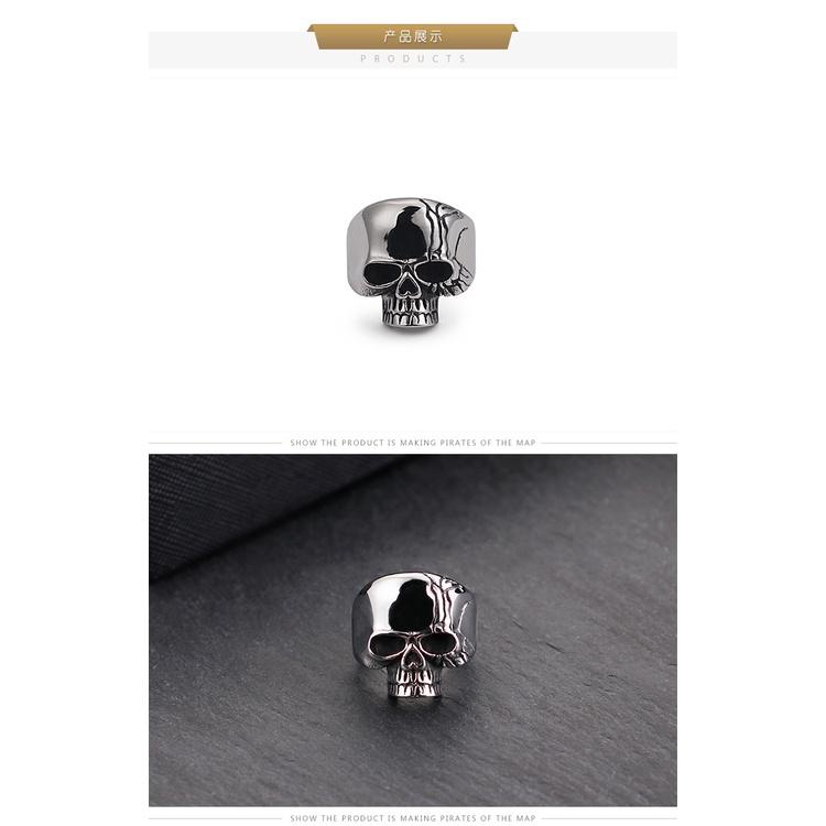 爆款>>韓版潮人骷髏頭戒指 男士個性骷髏指環 男鈦鋼首飾復古飾品-細節圖9