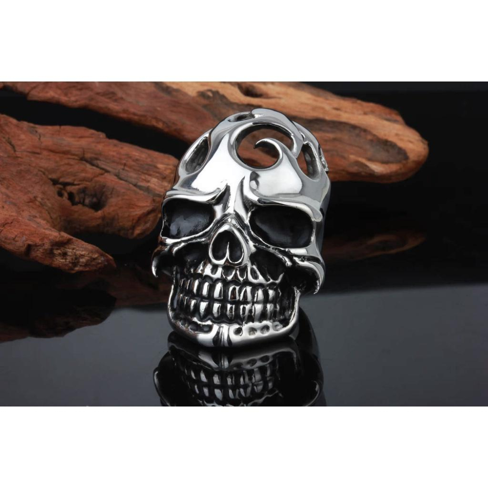 爆款>>個性潮人霸氣大指環鈦鋼戒指 歐美超酷型男骷髏頭鈦鋼首飾-細節圖4