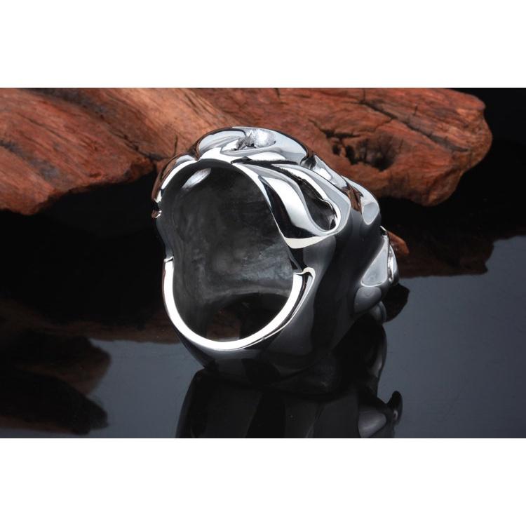 爆款>>個性潮人霸氣大指環鈦鋼戒指 歐美超酷型男骷髏頭鈦鋼首飾-細節圖6