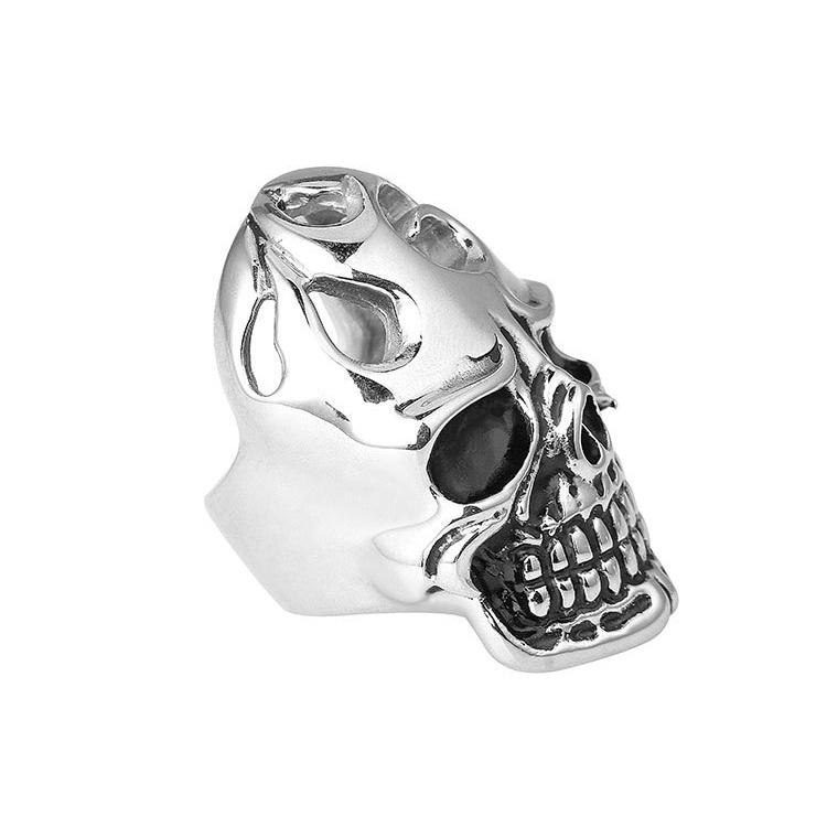 爆款>>個性潮人霸氣大指環鈦鋼戒指 歐美超酷型男骷髏頭鈦鋼首飾-細節圖9