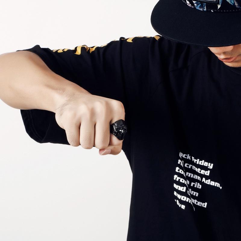 爆款>>貨源 歐美不銹鋼男士指環朋克復古骷髏頭戒指手飾-細節圖4