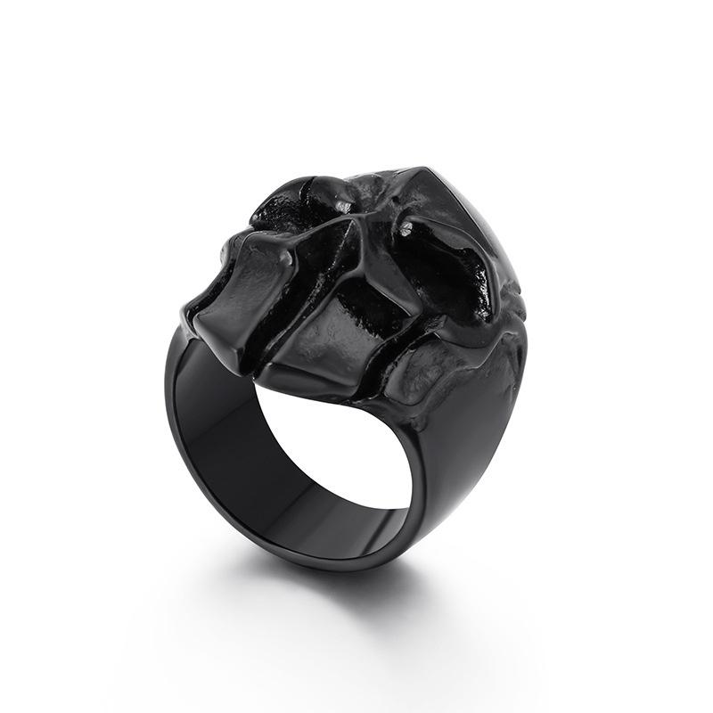 爆款>>貨源 歐美不銹鋼男士指環朋克復古骷髏頭戒指手飾-細節圖8