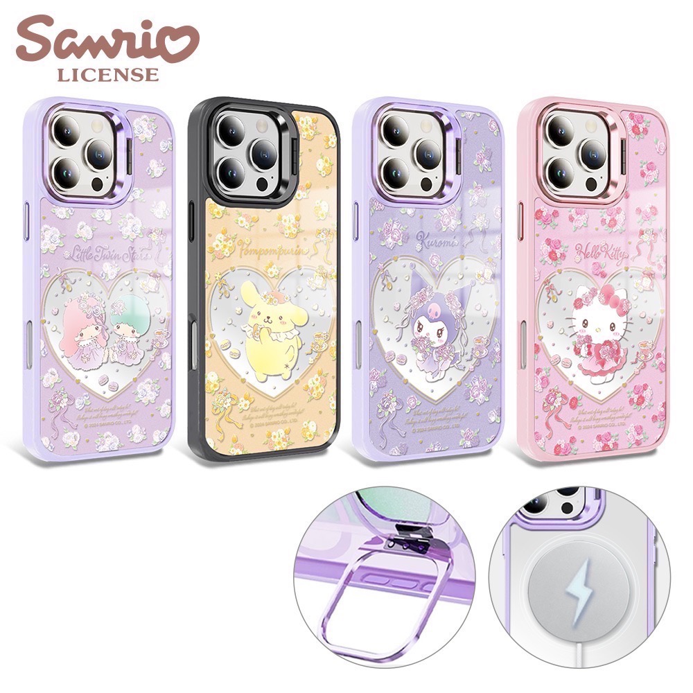 【三麗鷗】軍規防摔鋁合金鏡頭框鏡面手機殼-細節圖2