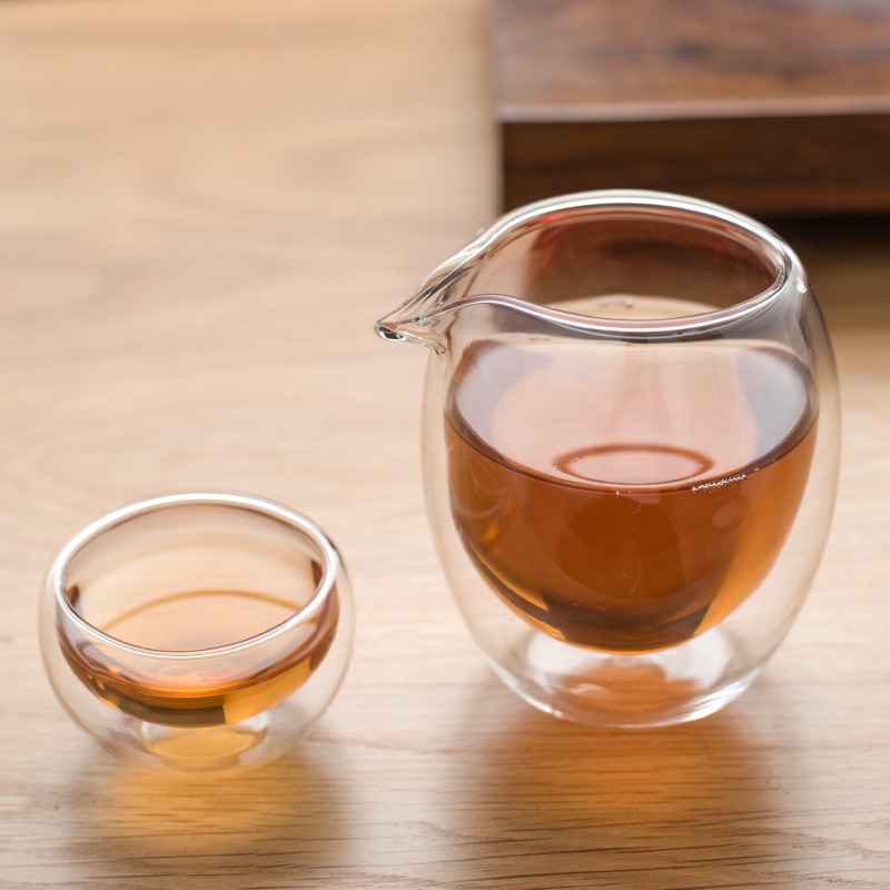 【聚元堂】雙層玻璃茶海 公道杯 公杯 隔熱防燙茶海 耐高溫防燙手-細節圖2