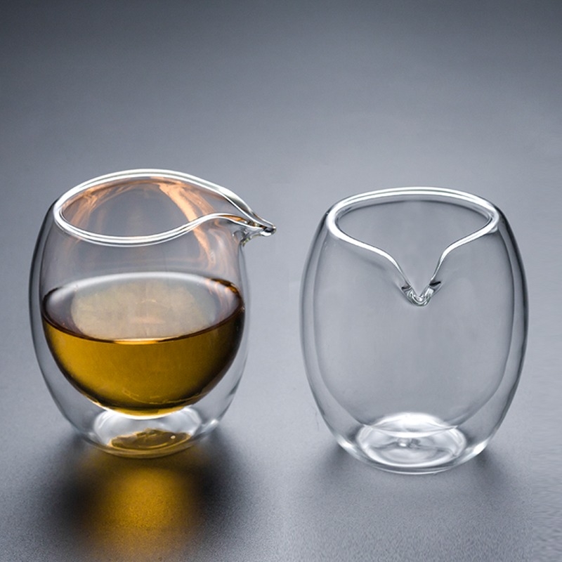 【聚元堂】雙層玻璃茶海 公道杯 公杯 隔熱防燙茶海 耐高溫防燙手-細節圖3