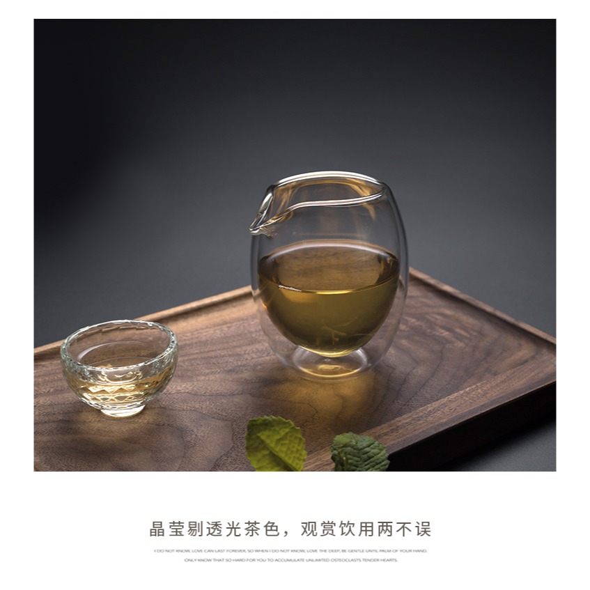 【聚元堂】雙層玻璃茶海 公道杯 公杯 隔熱防燙茶海 耐高溫防燙手-細節圖4