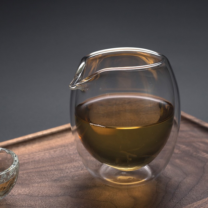 【聚元堂】雙層玻璃茶海 公道杯 公杯 隔熱防燙茶海 耐高溫防燙手-細節圖5