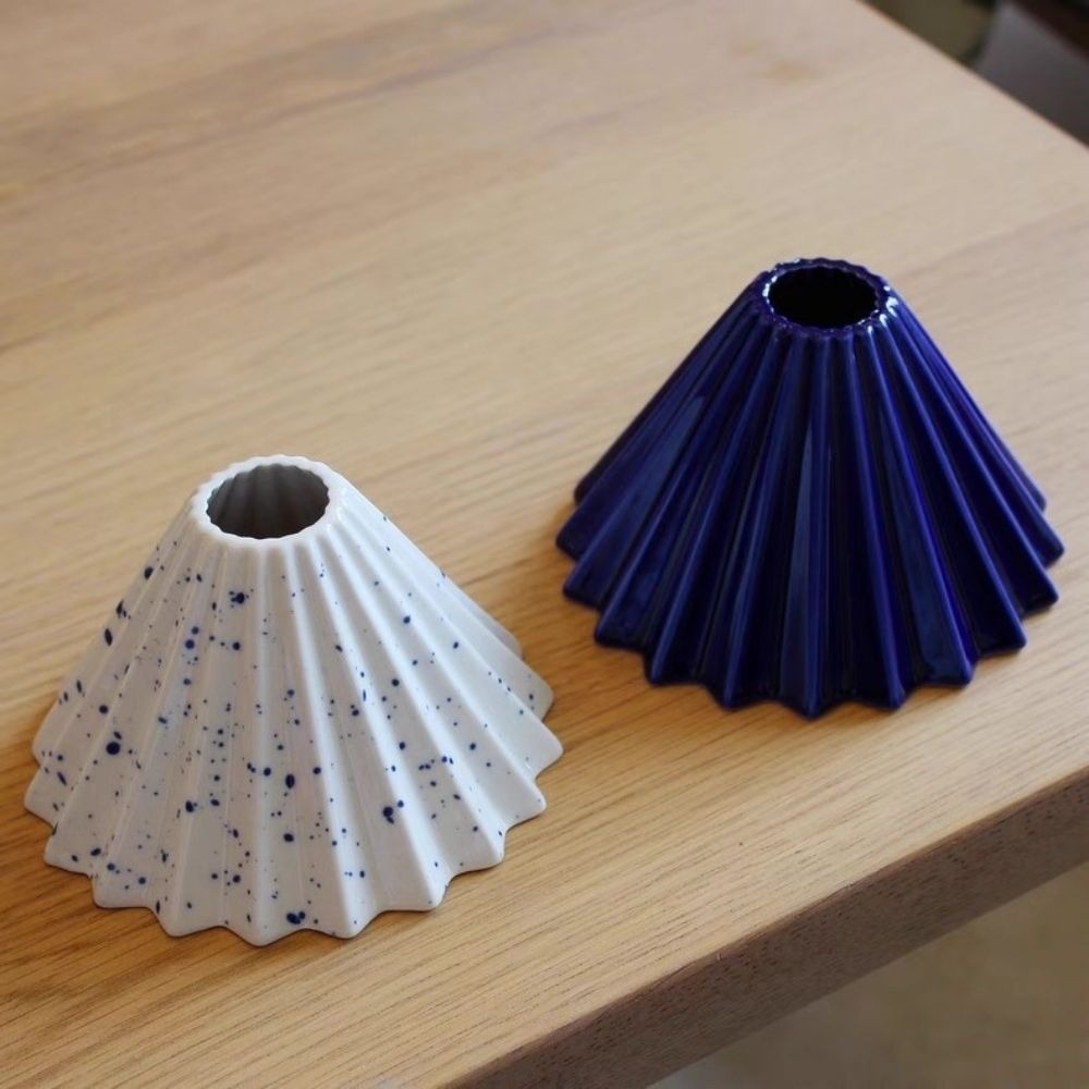 【聚元堂】藍彩摺紙濾杯｜職人手沖神器 手沖濾杯 陶瓷濾杯含底座 重量輕 工藝細緻 全陶瓷好清洗-細節圖6