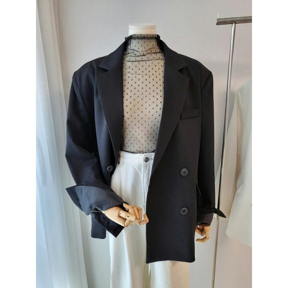 ✈️黑現貨-正韓🇰🇷//點點透視衫-細節圖3