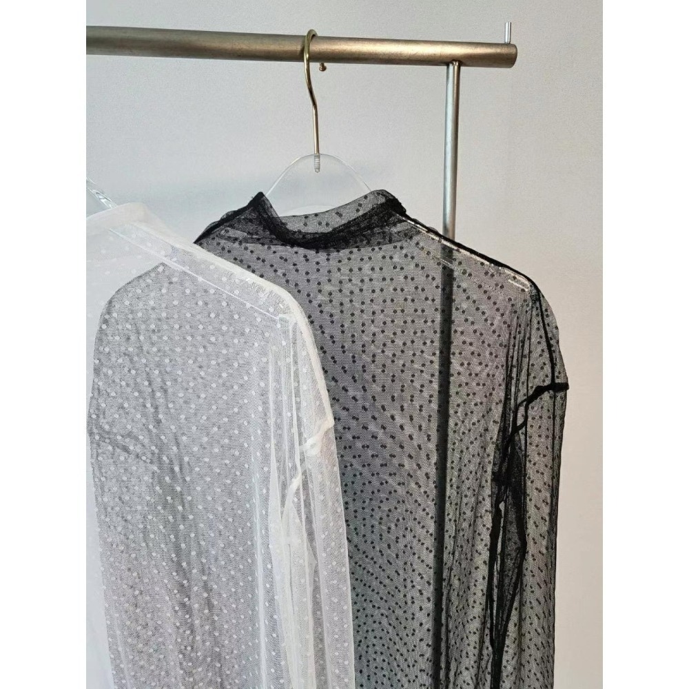 ✈️黑現貨-正韓🇰🇷//點點透視衫-細節圖5