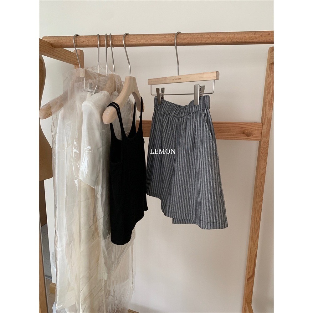 ✈️灰M-//檸檬家🍋//無印直條紋短褲~6.15-細節圖9