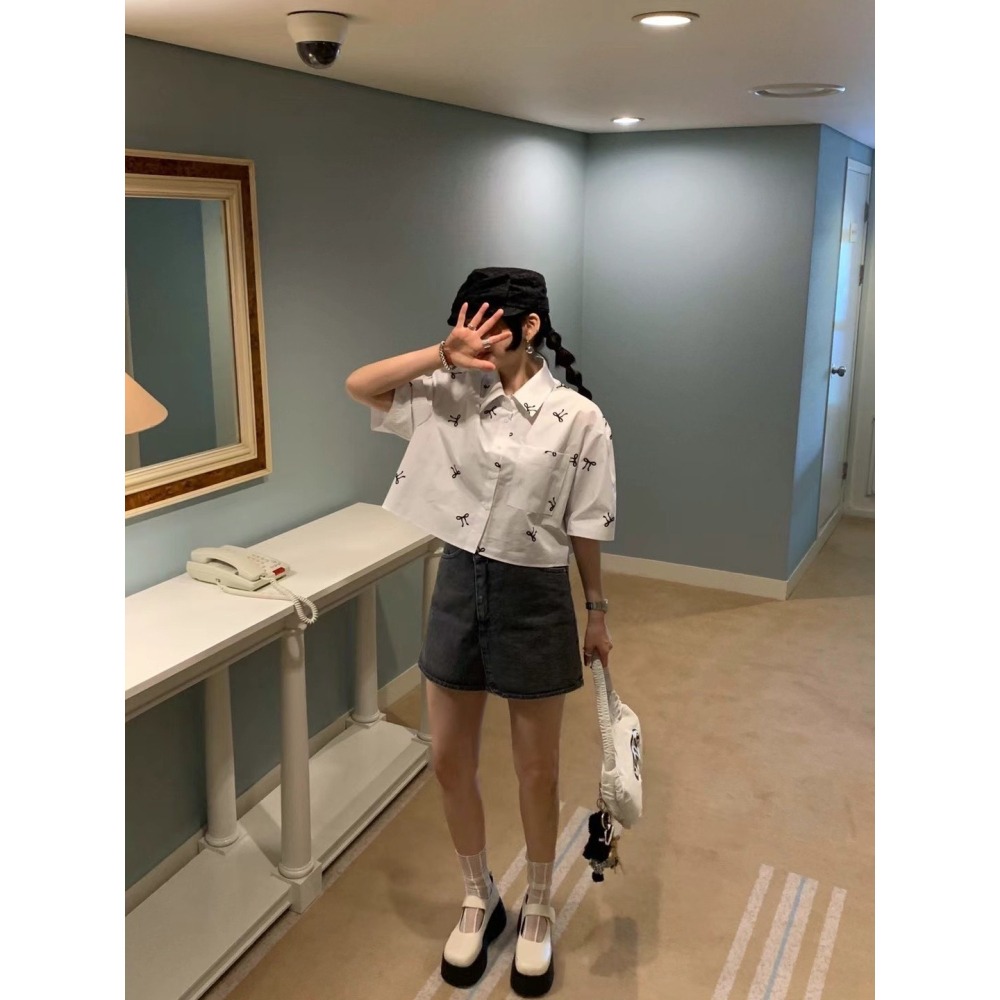 ✈️S現貨-正韓🇰🇷//雪熙歐膩//側釦煙灰牛仔褲裙~6.26-細節圖2