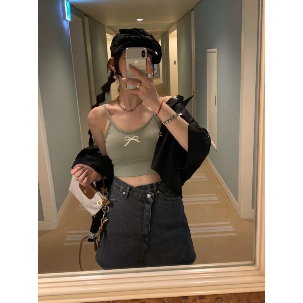 ✈️S現貨-正韓🇰🇷//雪熙歐膩//側釦煙灰牛仔褲裙~6.26-細節圖7