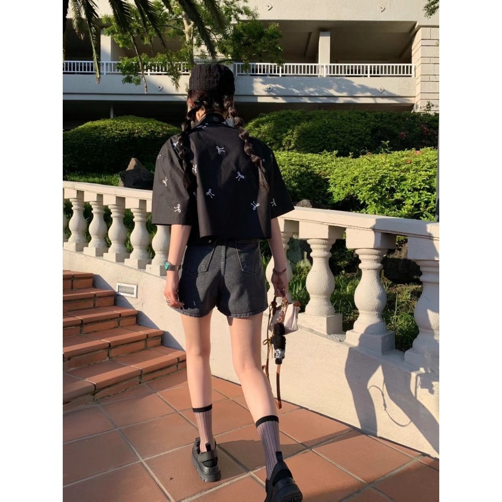 ✈️S現貨-正韓🇰🇷//雪熙歐膩//側釦煙灰牛仔褲裙~6.26-細節圖8