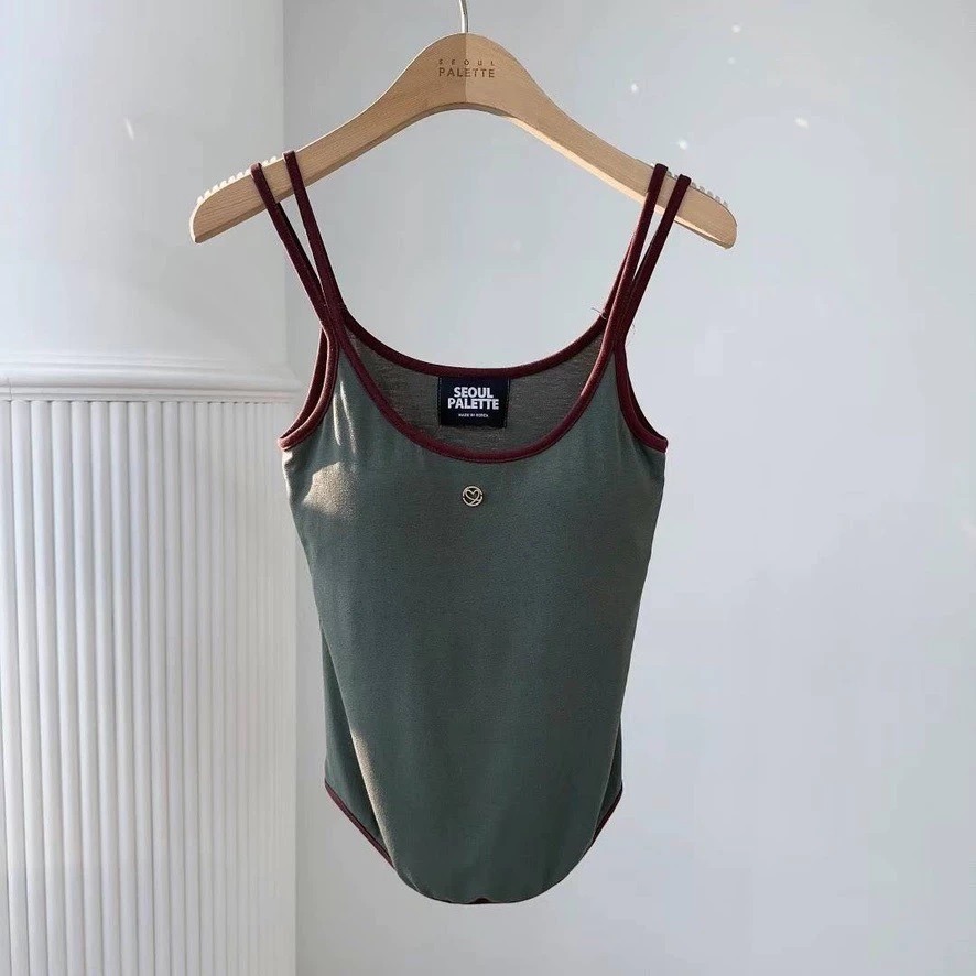 ✈️現貨-正韓🇰🇷//太妍歐膩//撞色邊細肩帶背心 bratop~韓國代購-細節圖8