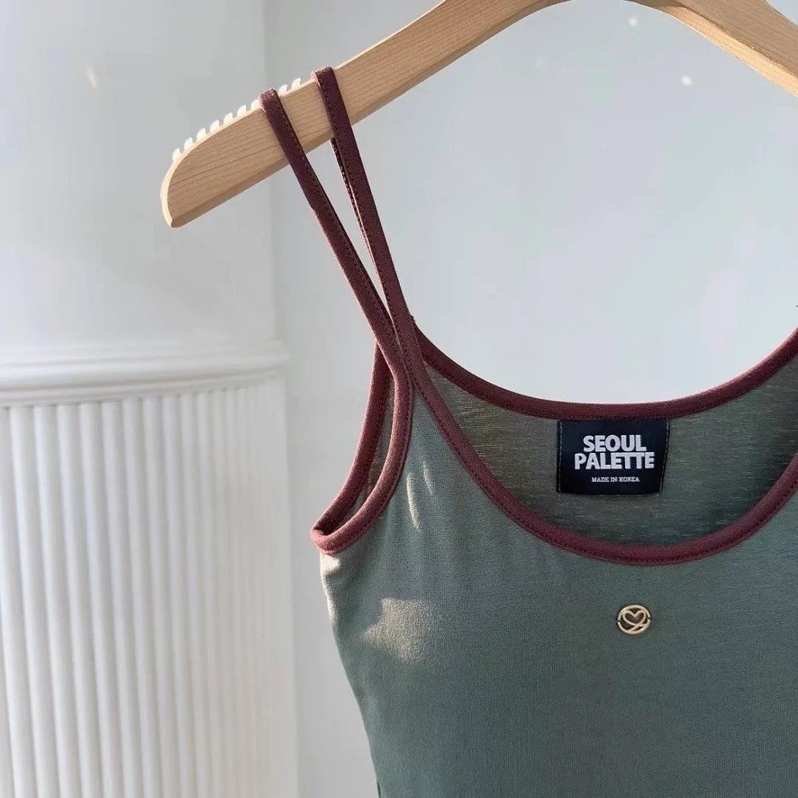 ✈️現貨-正韓🇰🇷//太妍歐膩//撞色邊細肩帶背心 bratop~韓國代購-細節圖9
