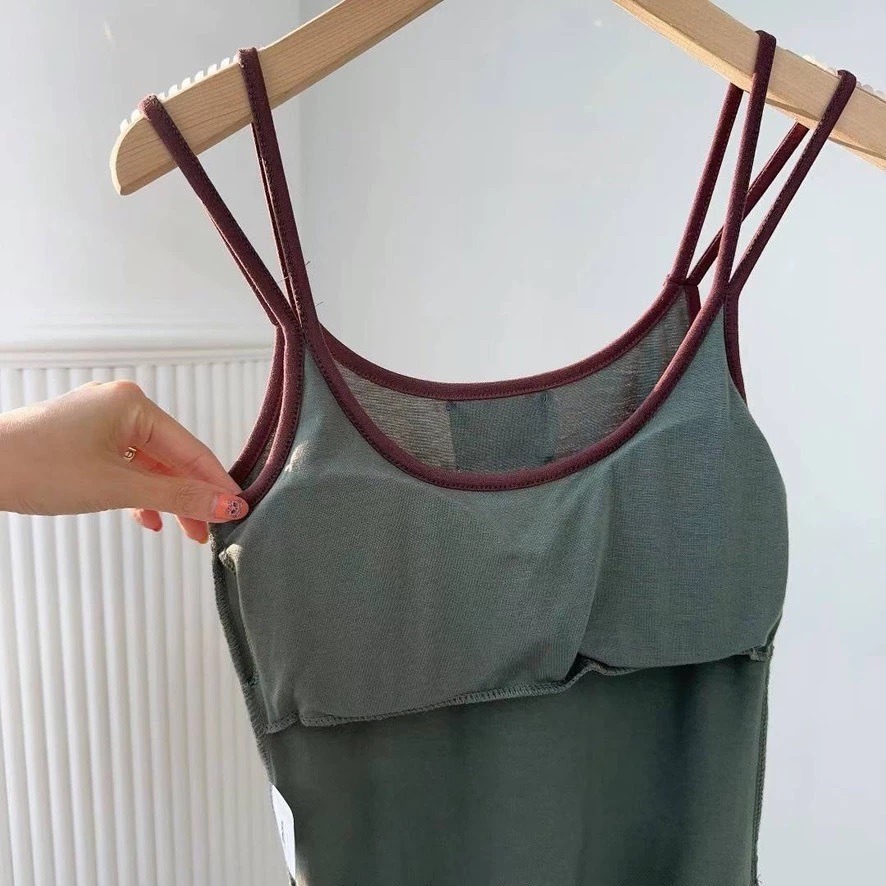 ✈️現貨-正韓🇰🇷//太妍歐膩//撞色邊細肩帶背心 bratop~韓國代購-細節圖10