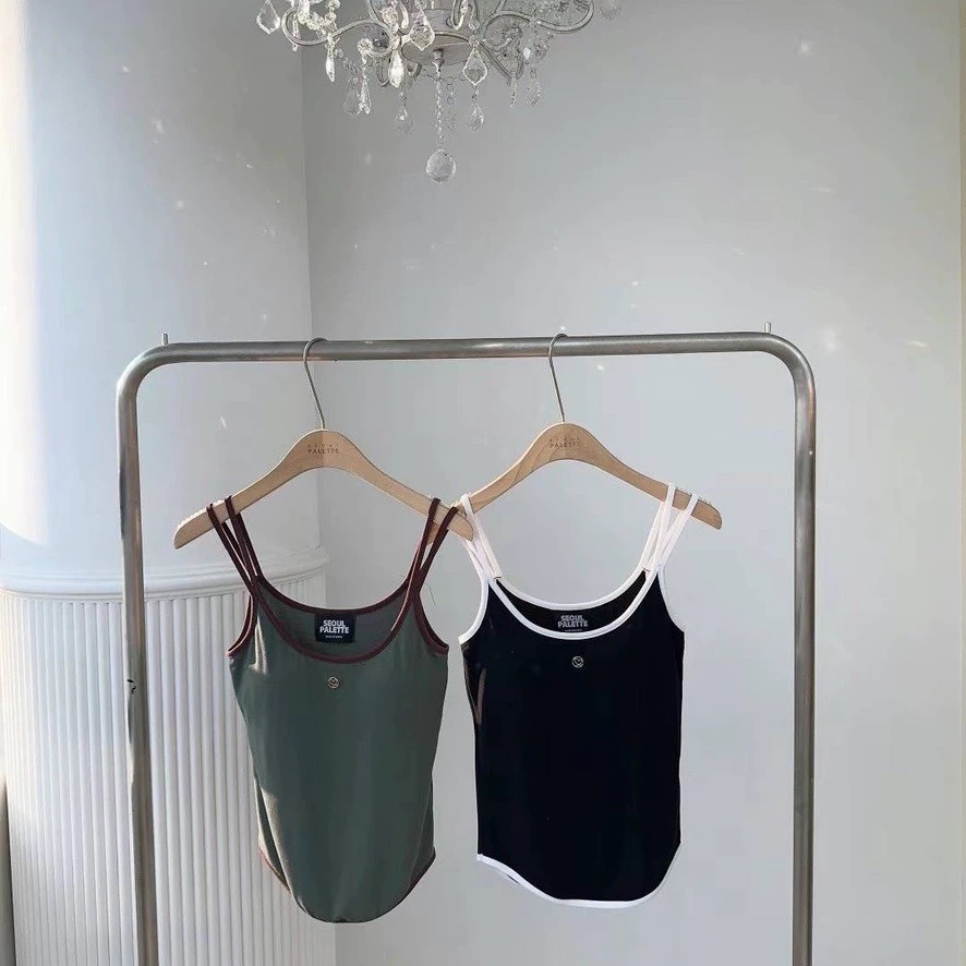 ✈️現貨-正韓🇰🇷//太妍歐膩//撞色邊細肩帶背心 bratop~韓國代購-細節圖11