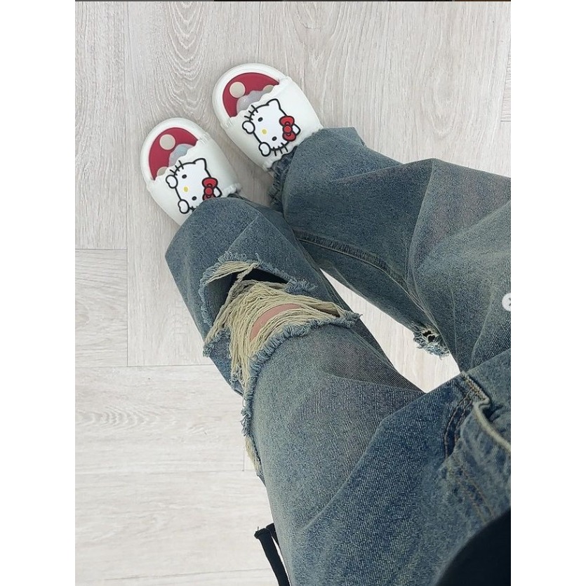 ✈️S碼現貨1-正韓🇰🇷//太妍歐膩//破損牛仔長褲-細節圖5